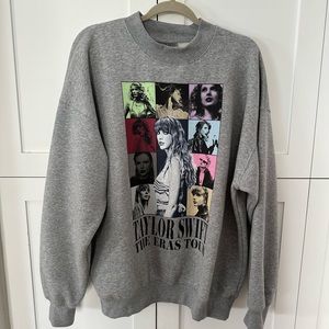 Taylor Swift Eras Tour Crewneck Gray Size Large